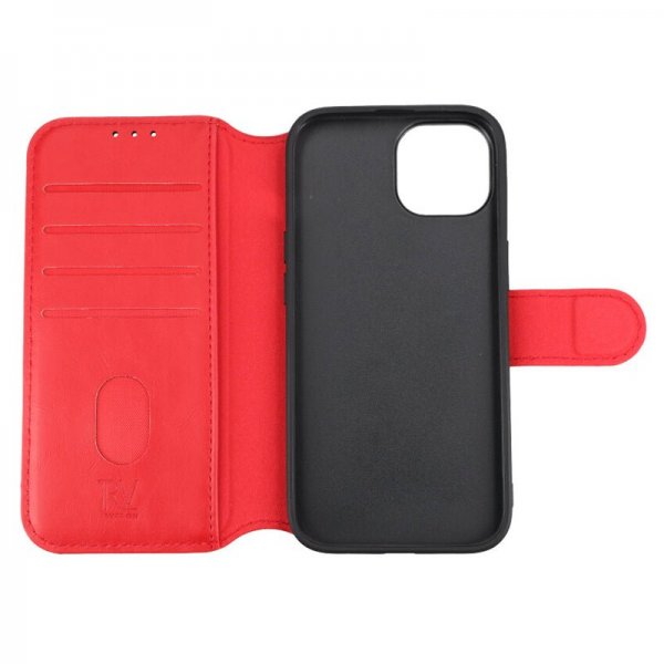 Rvelon iPhone 15 Etui 4 Kortlomme MagSafe Rød