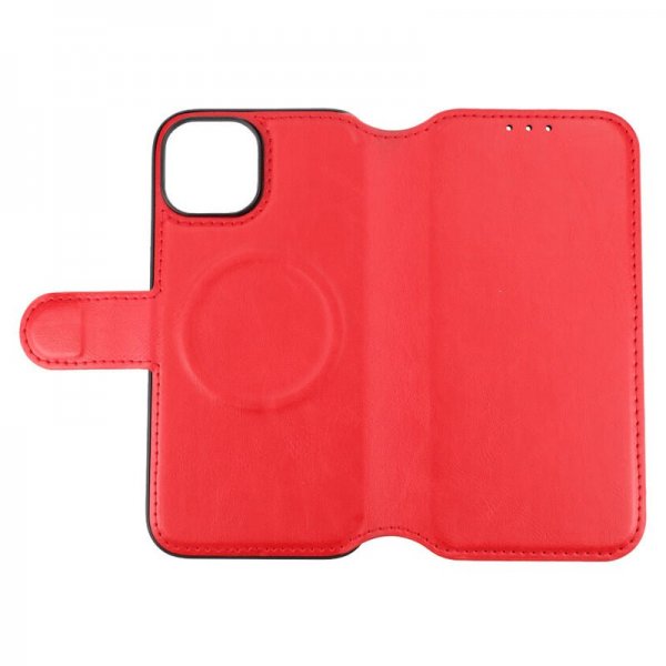Rvelon iPhone 15 Etui 4 Kortlomme MagSafe Rød