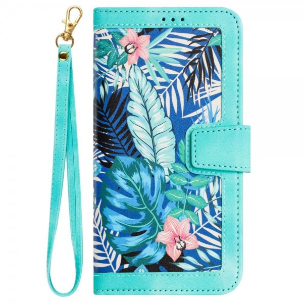 iPhone 15 Plus Etui Blomstermønster Grønn