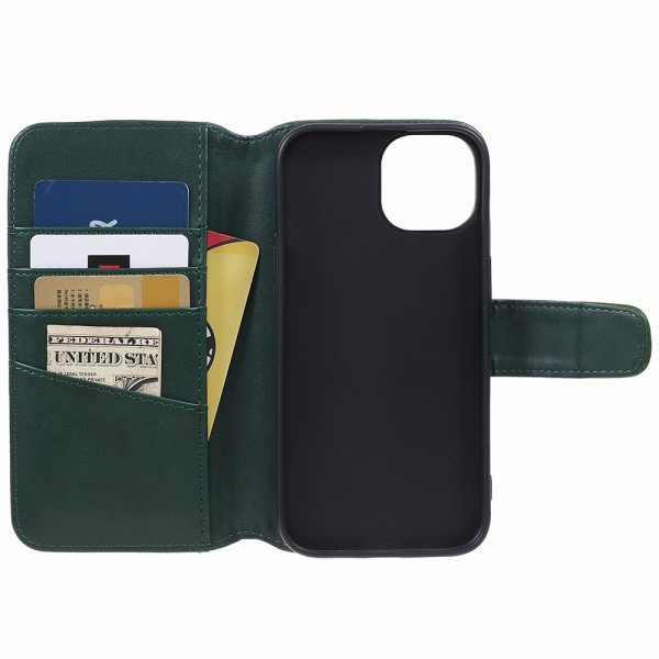 Nordic Covers iPhone 15 Plus Etui Essential Leather Juniper Green