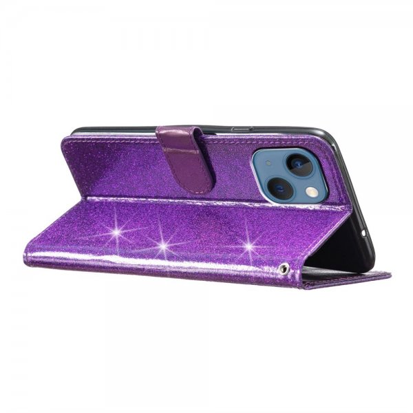 iPhone 15 Plus Etui Glitter Lilla