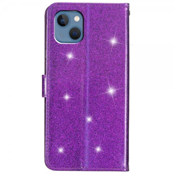 iPhone 15 Plus Etui Glitter Lilla
