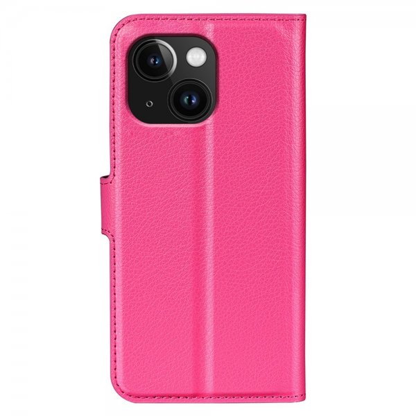 iPhone 15 Plus Etui Litchi Magenta