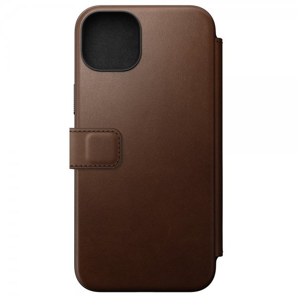 Nomad iPhone 15 Plus Etui Modern Leather Folio Brun