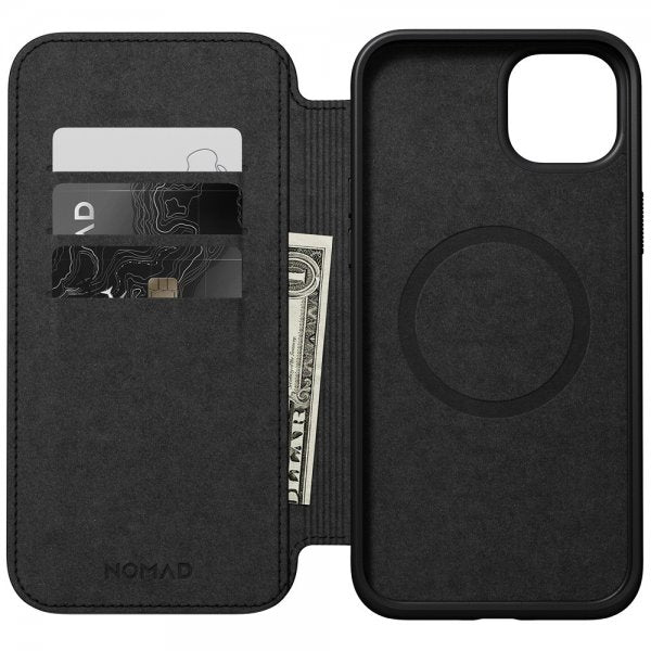 Nomad iPhone 15 Plus Etui Modern Leather Folio Svart