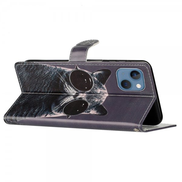 iPhone 15 Plus Etui Motiv Katt med Solbriller