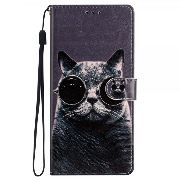 iPhone 15 Plus Etui Motiv Katt med Solbriller