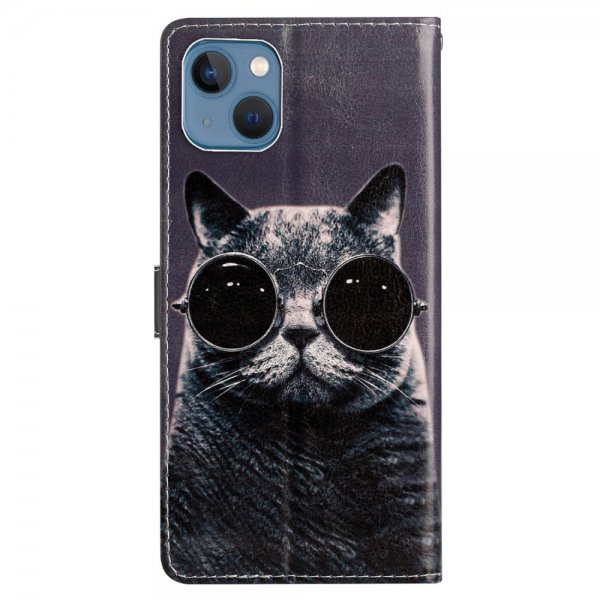 iPhone 15 Plus Etui Motiv Katt med Solbriller