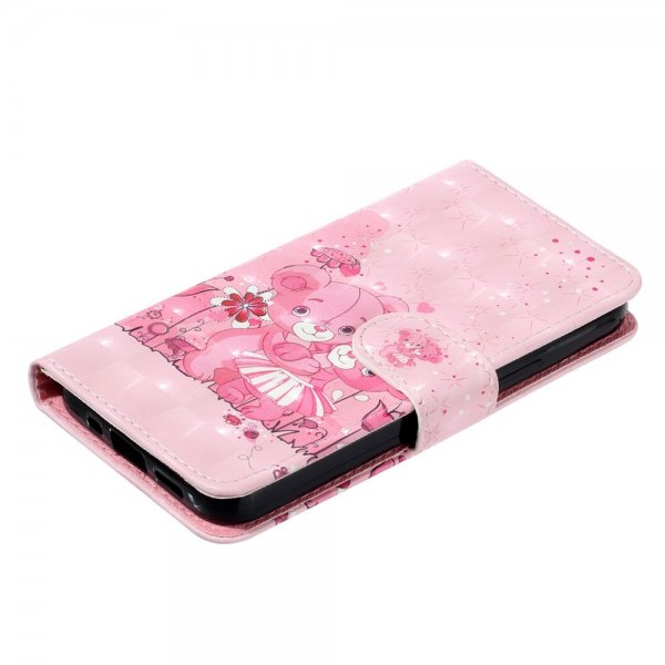 iPhone 15 Plus Etui Motiv Rosa Teddybjørn