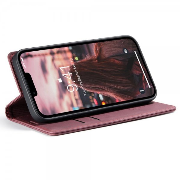 CaseMe iPhone 15 Plus Etui Retro Flip Rød