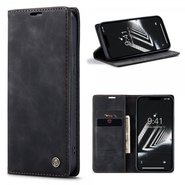 CaseMe iPhone 15 Plus Etui Retro Flip Svart