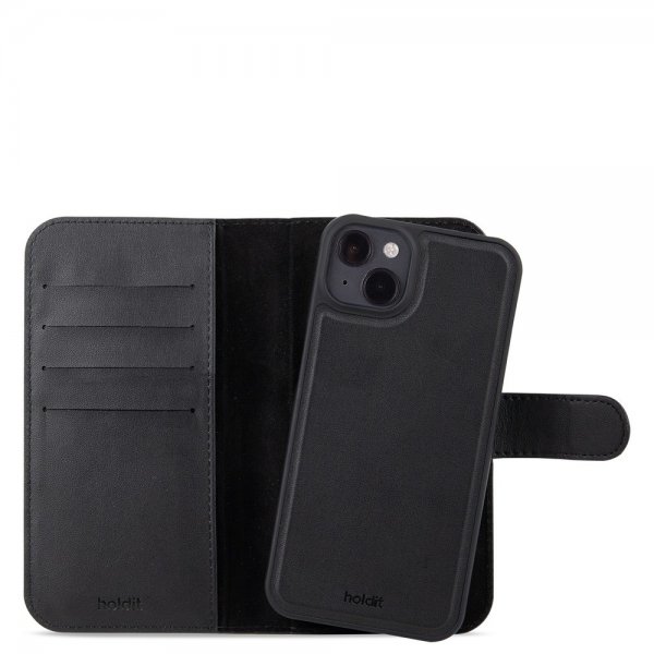 holdit iPhone 15 Plus Etui Wallet Case Magnet Plus Svart