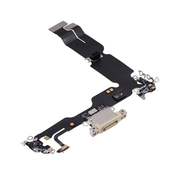 iPhone 15 Plus Ladekontakt med Flexkabel - Gul
