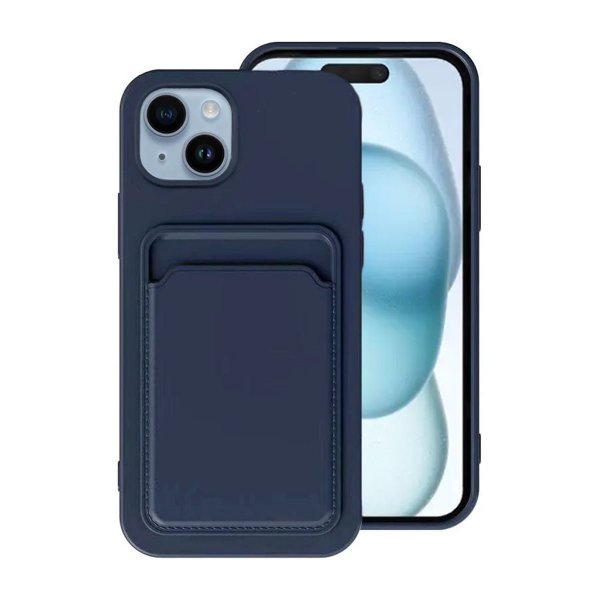 iPhone 15 Plus Deksel Kortholder Blå