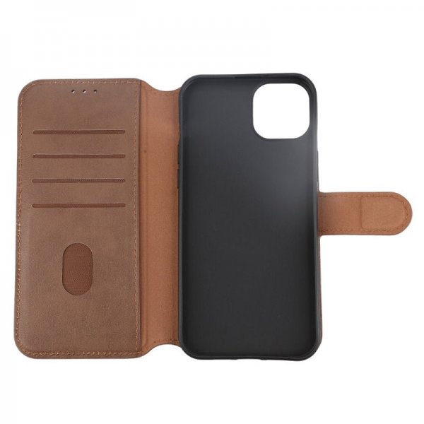 Rvelon iPhone 15 Plus Etui Ekte Skinn Brun