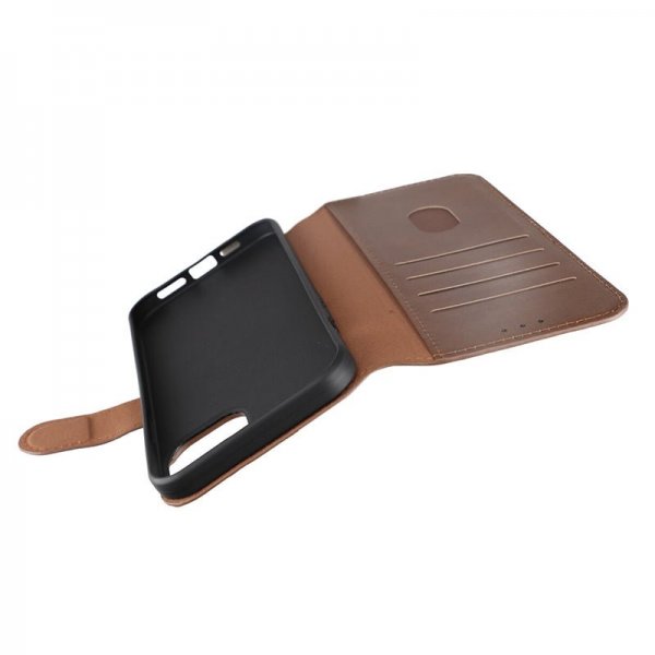 Rvelon iPhone 15 Plus Etui Ekte Skinn Brun