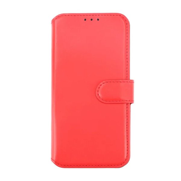 Rvelon iPhone 15 Plus Etui Ekte Skinn Rød