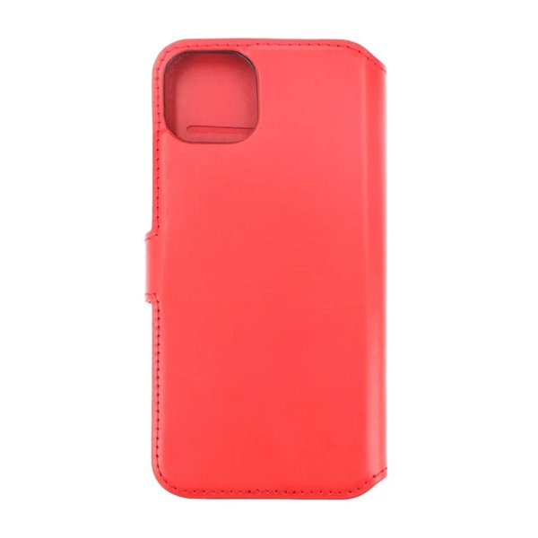 Rvelon iPhone 15 Plus Etui Ekte Skinn Rød
