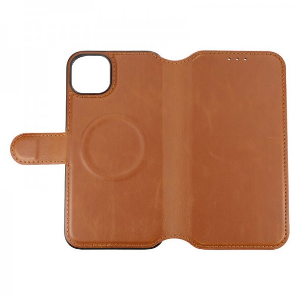 Rvelon iPhone 15 Plus Etui 4 Kortlomme MagSafe Brun