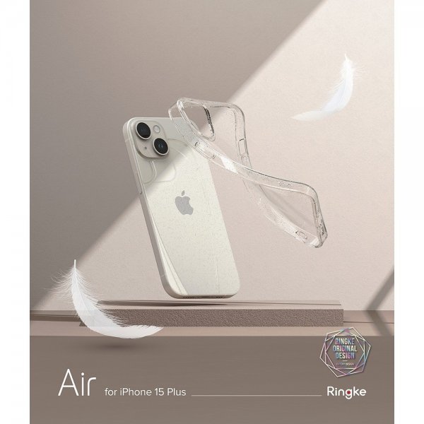 Ringke iPhone 15 Plus Deksel Air Glitter Clear