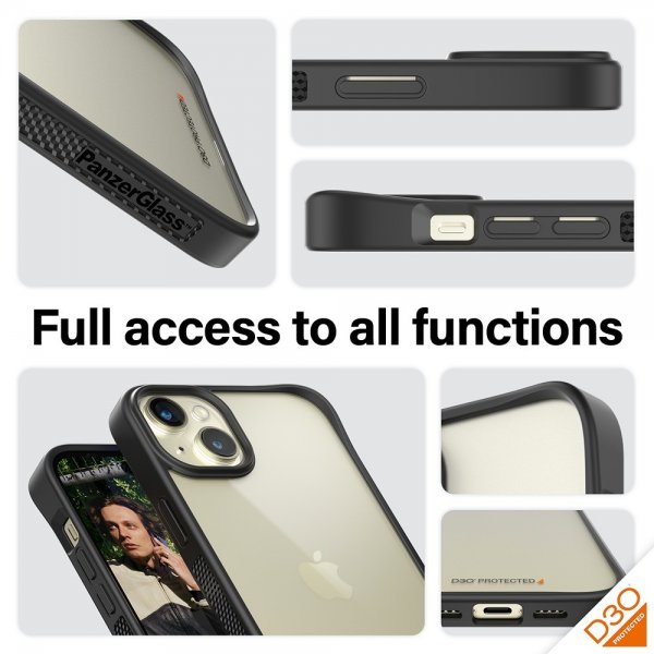 PanzerGlass iPhone 15 Plus Deksel ClearCase D3O Svart