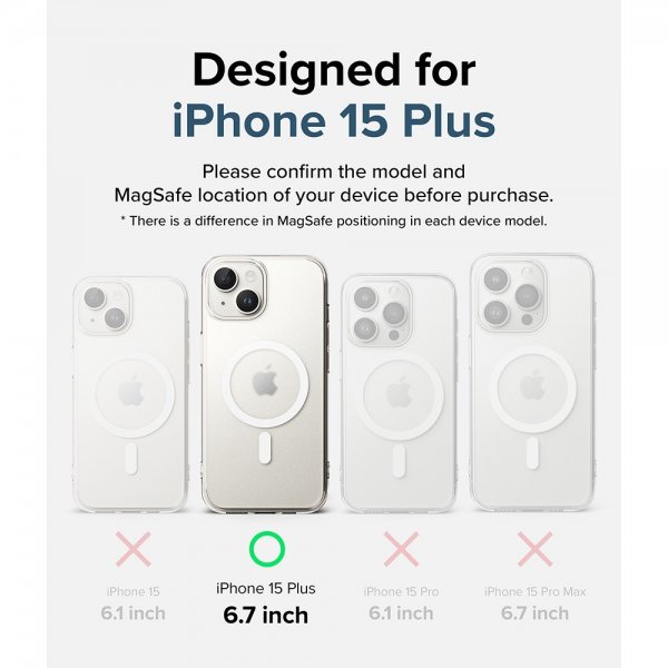 Ringke iPhone 15 Plus Deksel Fusion Magnetic Matte Clear