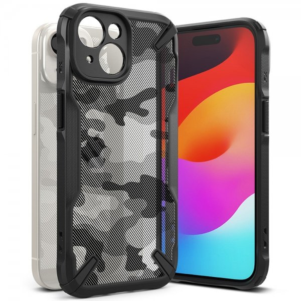 Ringke iPhone 15 Plus Deksel Fusion X Design Camo Black