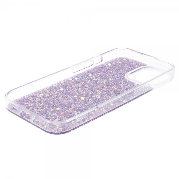 iPhone 15 Plus Deksel Glitterpaljetter Lilla
