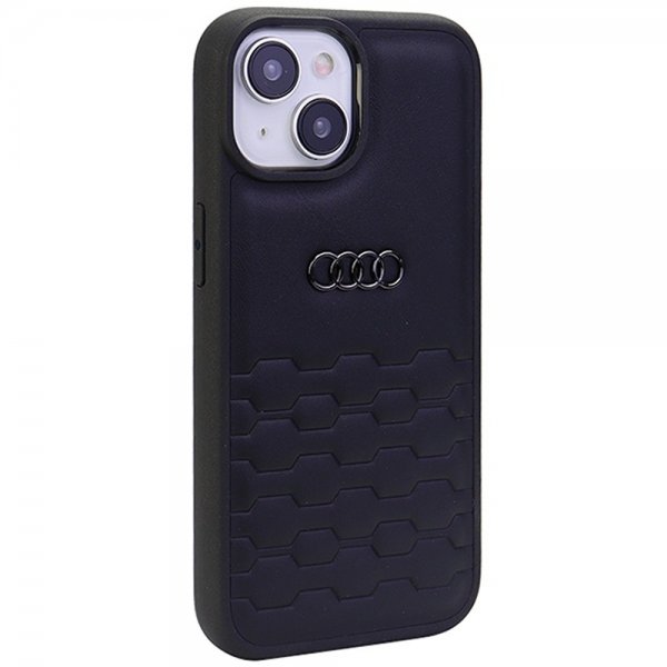 Audi iPhone 15 Plus Deksel GT Synthetic Leather Svart