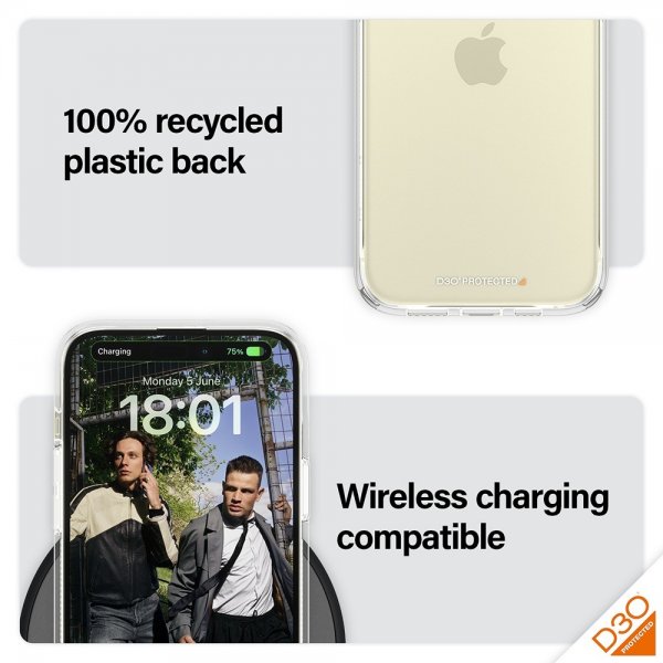 PanzerGlass iPhone 15 Plus Deksel HardCase D3O Transparent
