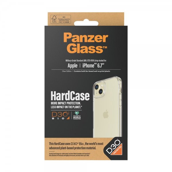 PanzerGlass iPhone 15 Plus Deksel HardCase D3O Transparent