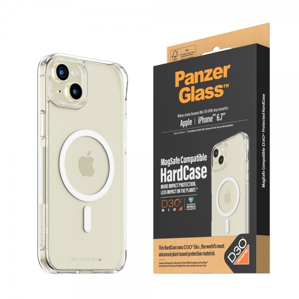 PanzerGlass iPhone 15 Plus Deksel HardCase MagSafe D3O Transparent