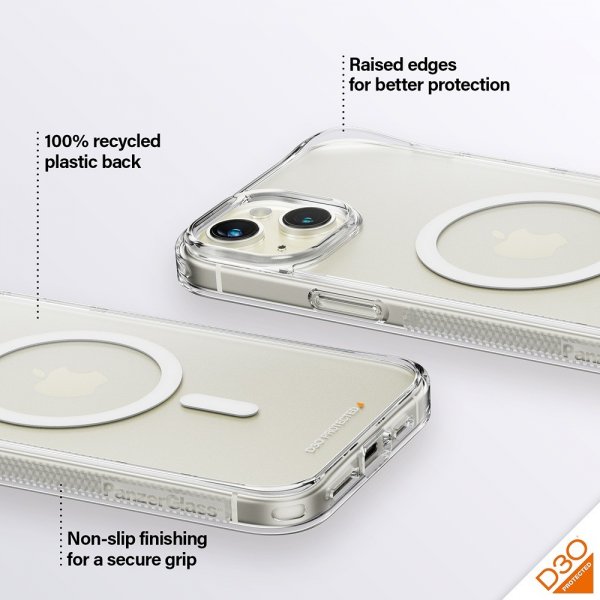 PanzerGlass iPhone 15 Plus Deksel HardCase MagSafe D3O Transparent