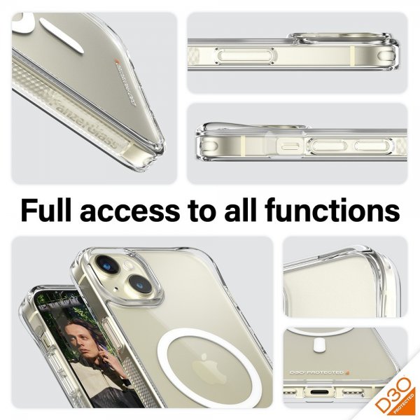 PanzerGlass iPhone 15 Plus Deksel HardCase MagSafe D3O Transparent