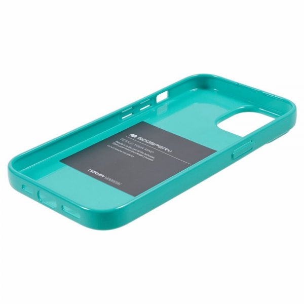 Mercury iPhone 15 Plus Deksel Jelly Glitter Cyan