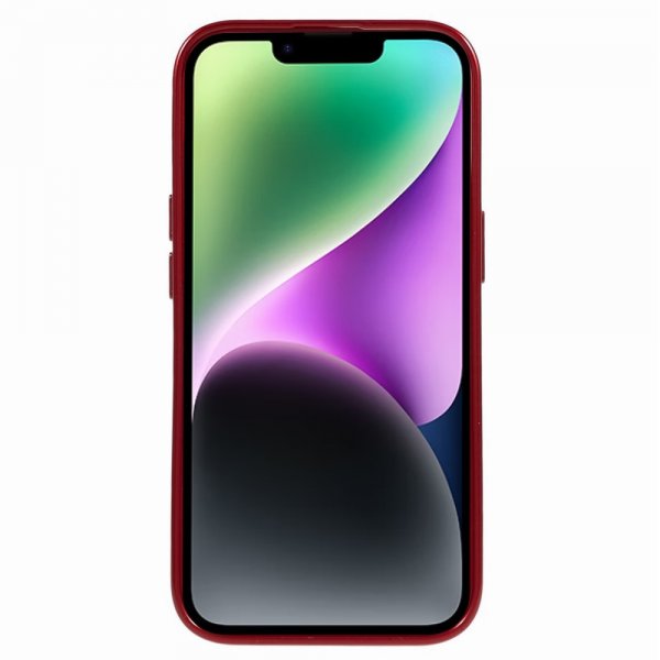 Mercury iPhone 15 Plus Deksel Jelly Glitter Rød
