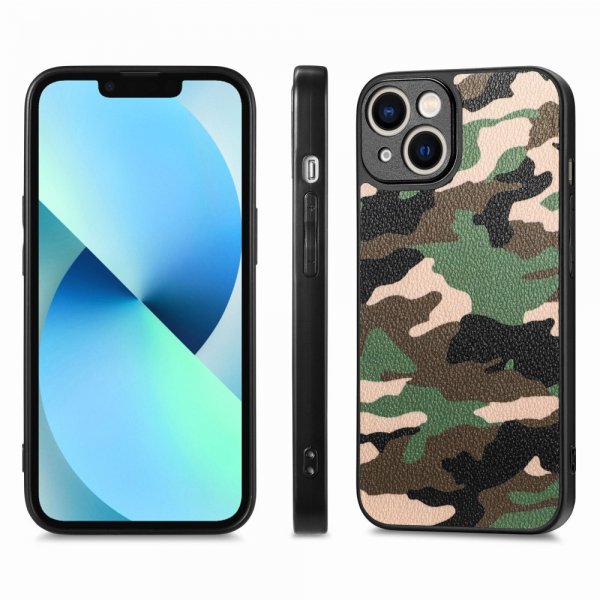 iPhone 15 Plus Deksel Kamuflasje Grønn