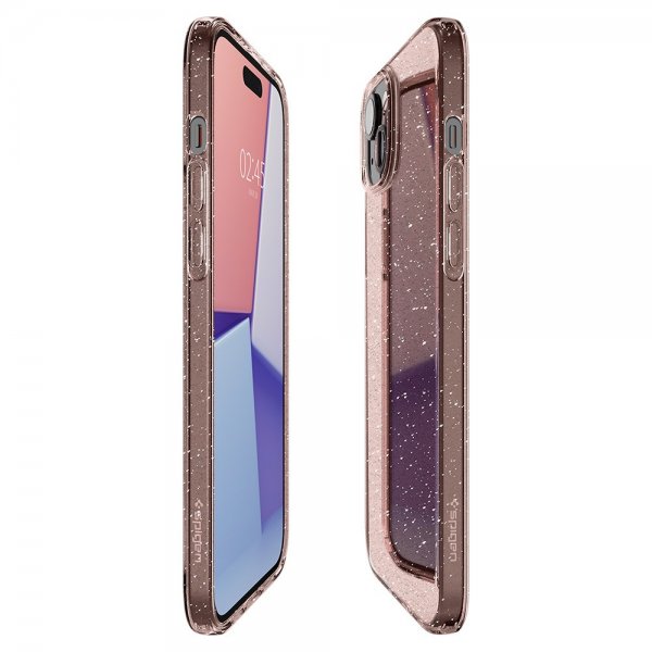 Spigen iPhone 15 Plus Deksel Liquid Crystal Glitter Rose Quartz