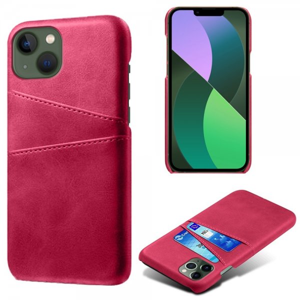 iPhone 15 Plus Deksel med To Kortlommer Magenta