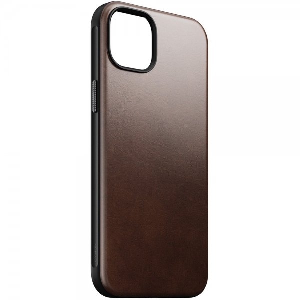 Nomad iPhone 15 Plus Deksel Modern Leather Case Horween Rustic Brown
