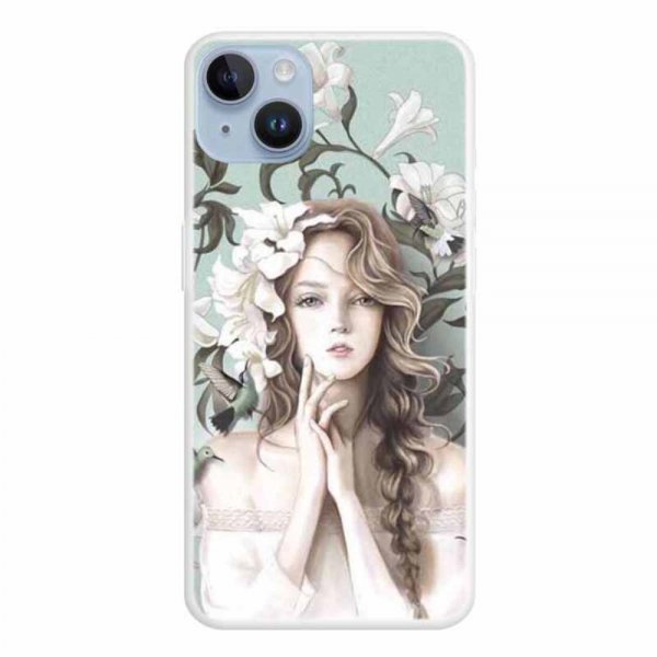 iPhone 15 Plus Deksel Motiv Blomsterjente