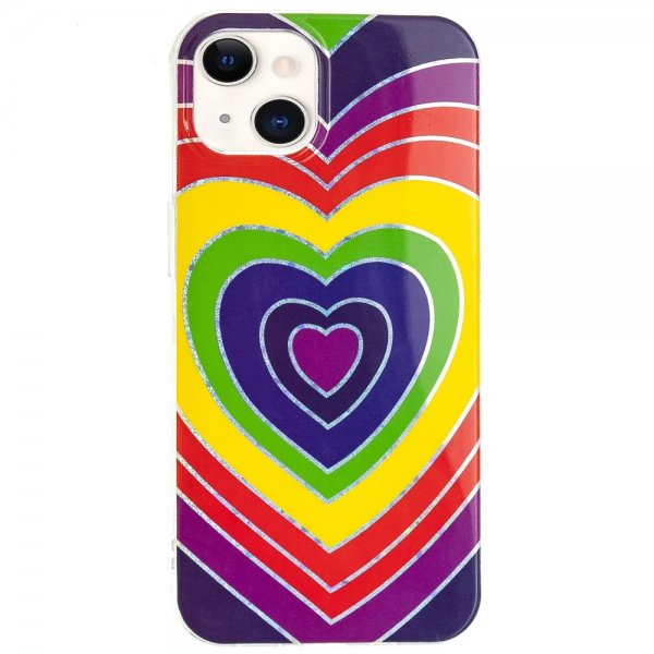 iPhone 15 Plus Deksel Motiv Hjertemønster