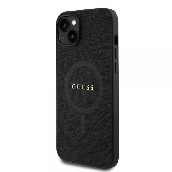 Guess iPhone 15 Plus Deksel Saffiano MagSafe Svart