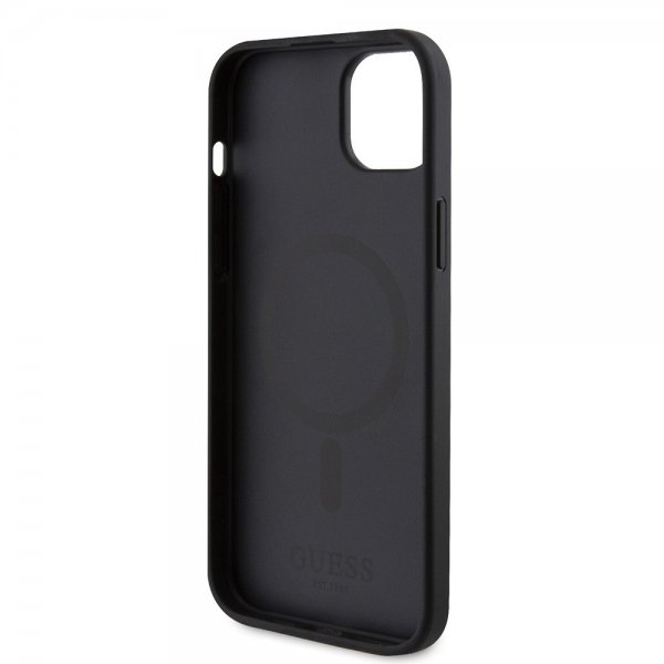 Guess iPhone 15 Plus Deksel Saffiano MagSafe Svart