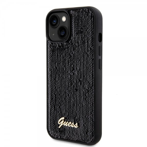 Guess iPhone 15 Plus Deksel Sequin Svart