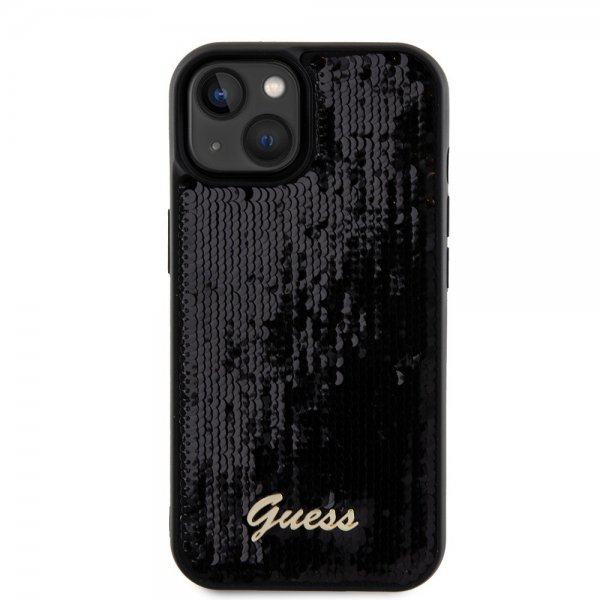 Guess iPhone 15 Plus Deksel Sequin Svart
