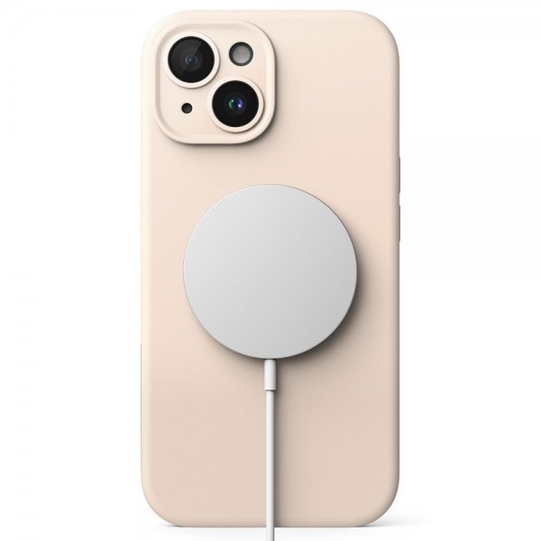 Ringke iPhone 15 Plus Deksel Silicone Magnetic Pink Sand