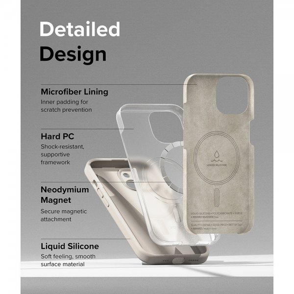 Ringke iPhone 15 Plus Deksel Silicone Magnetic Stone