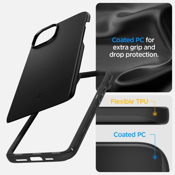 Spigen iPhone 15 Plus Deksel Thin Fit Svart