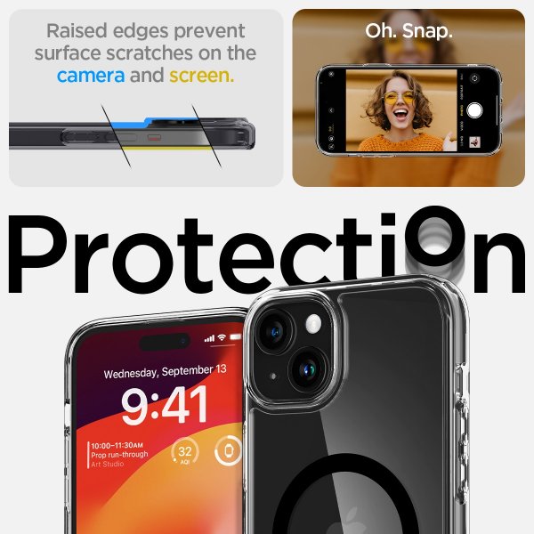 Spigen iPhone 15 Plus Deksel Ultra Hybrid MagFit Svart